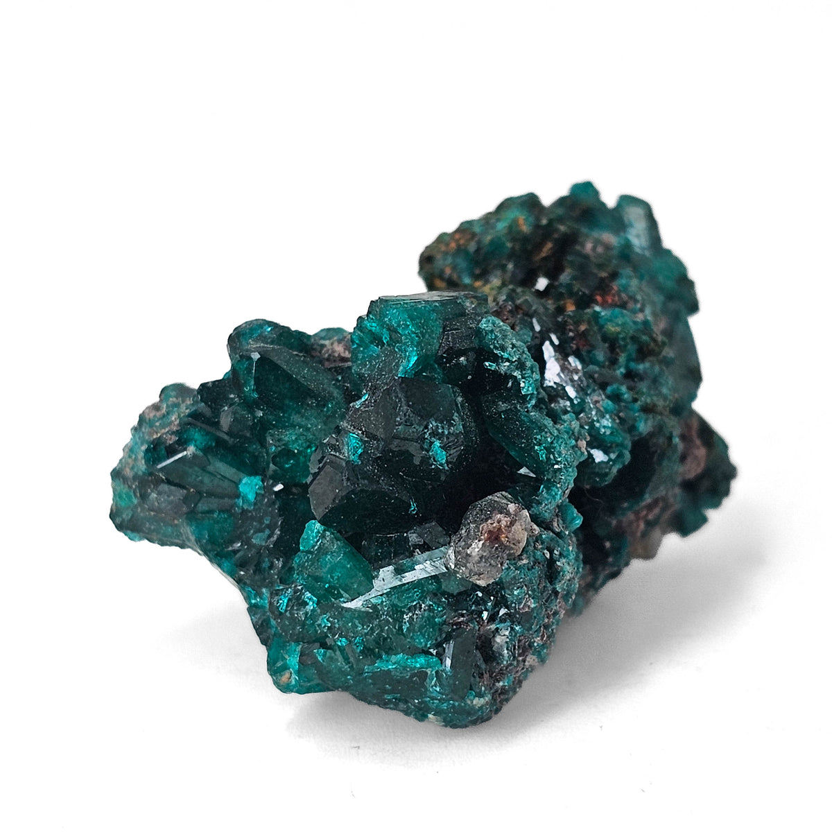 Dioptase specimen from Mindouli District, Pool Department, Republic of the Congo.