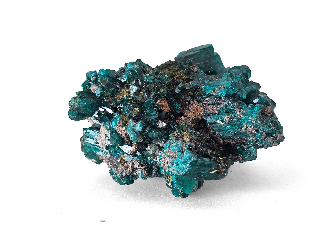 Dioptase specimen from Mindouli District, Pool Department, Republic of the Congo.