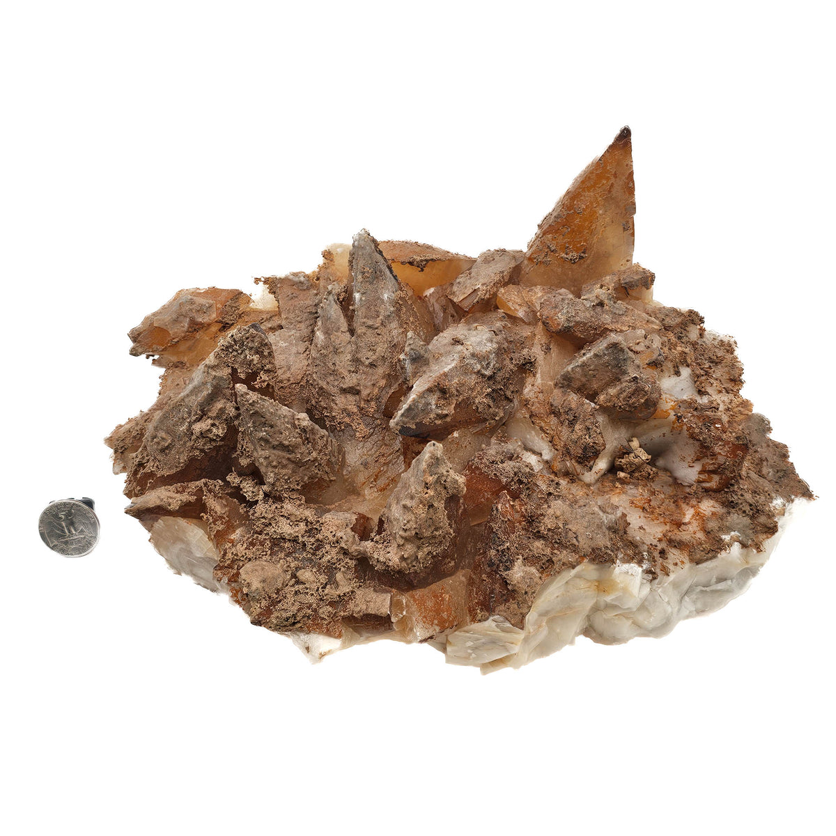 Dogtooth Calcite specimen, calcium carbonate, from Touissit mining district, Oriental Region, Morocco.