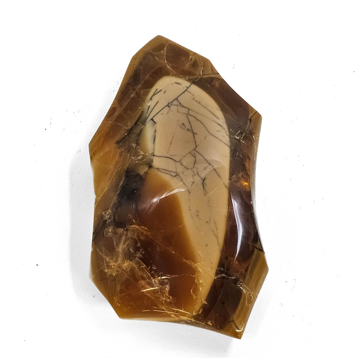 Fire Opal freeform, hydrated silica.