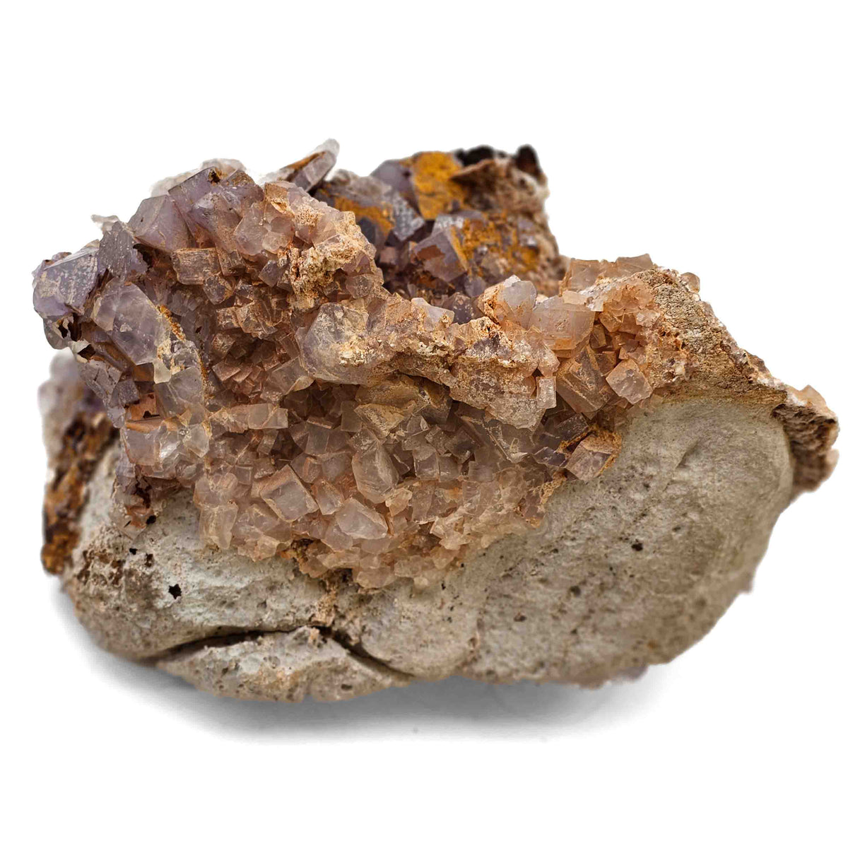 Purple Fluorite specimen, calcium fluoride, from El Hammam mining district, Morocco.