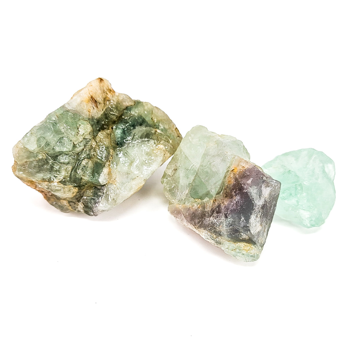 Fluorite rough from Kelowna, BC – three small pieces