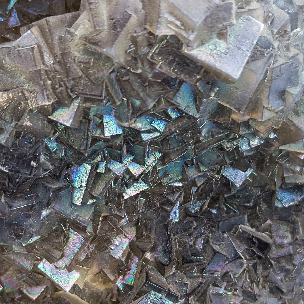 Iridescent Fluorite specimen, calcium fluoride.