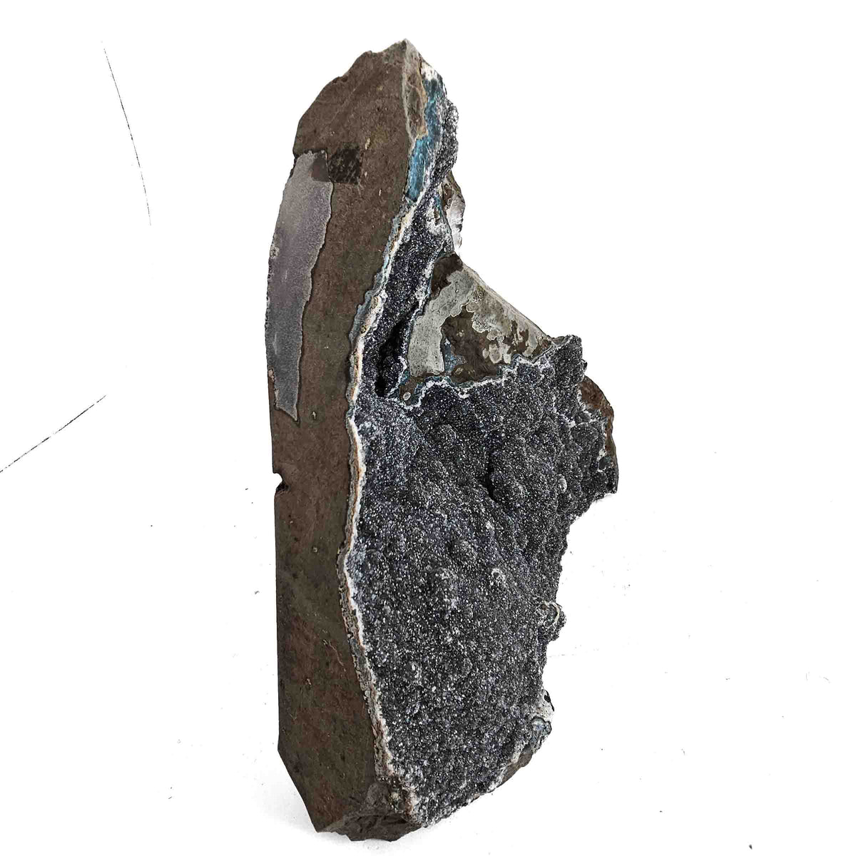 Black Amethyst specimen, a variety of quartz, from Rio Grande do Sul, Brazil.
