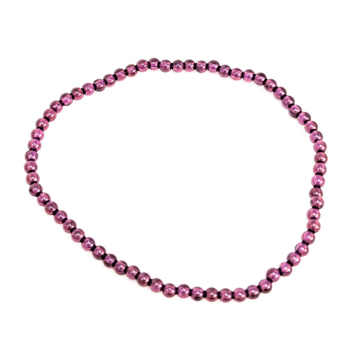 Rhodolite garnet round bead bracelet – single bracelet