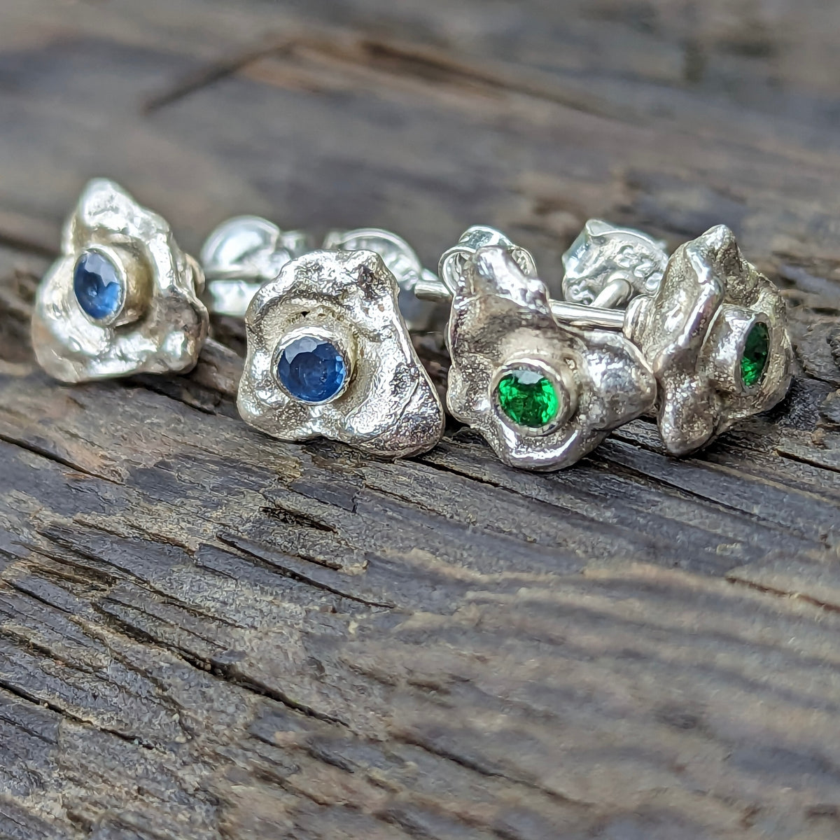 Goopies with Stone Stud earring in sterling silver.
