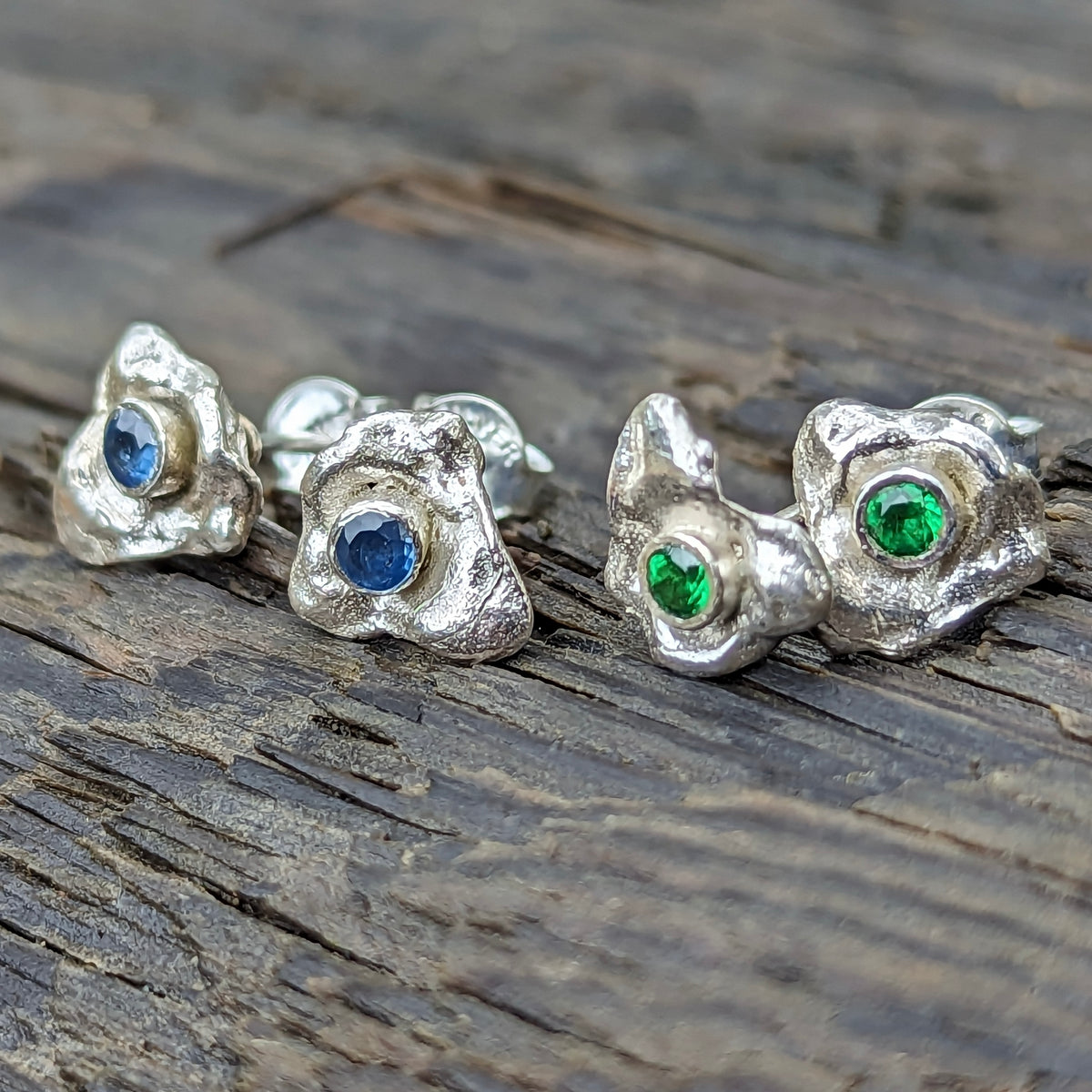 Goopies with Stone Stud earring in sterling silver.