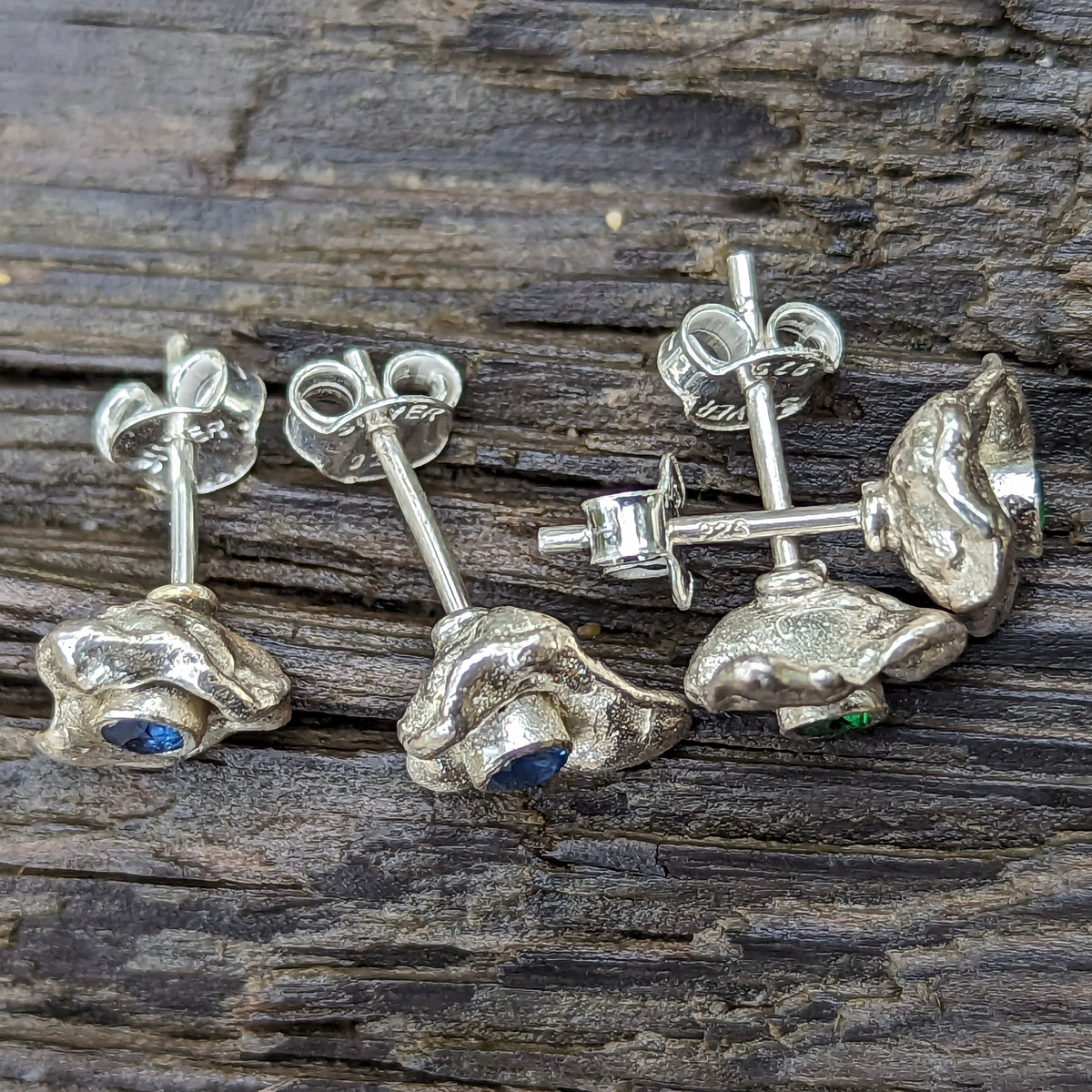 Goopies with Stone Stud earring in sterling silver.