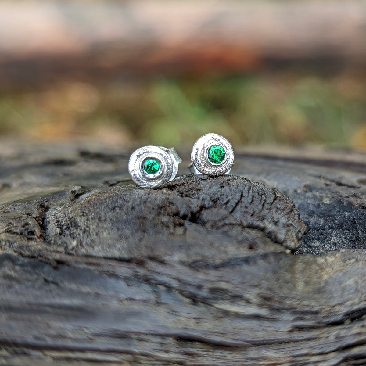 Goopies with Stone Stud earring in sterling silver.