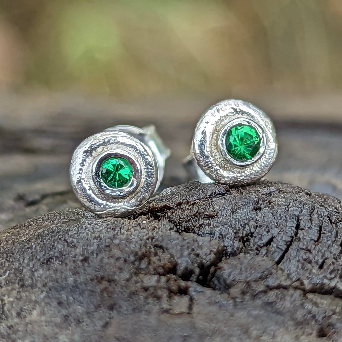Goopies with Stone Stud earring in sterling silver.