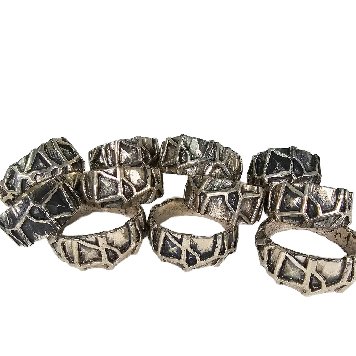 Hachiman organic ring in sterling silver.