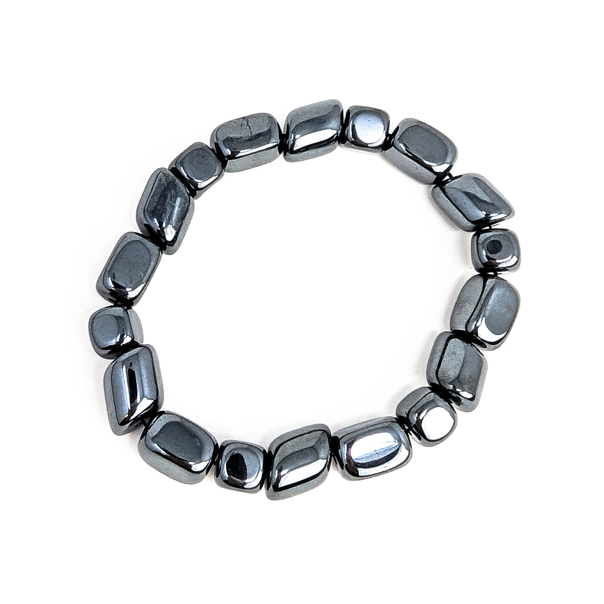 Hematite tumbled bead bracelet – single bracelet