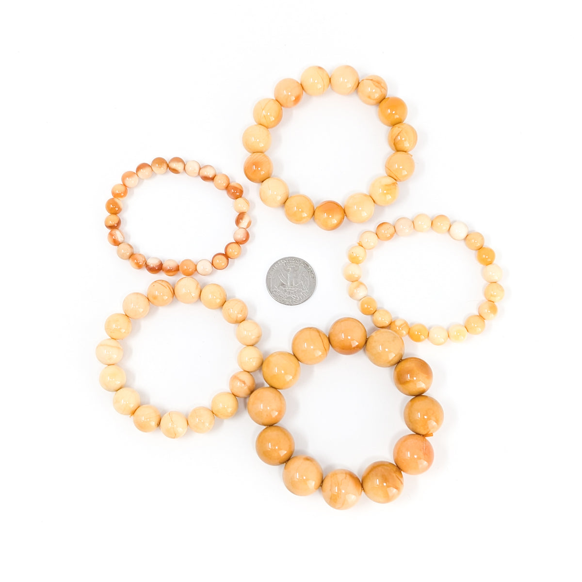 Honey agate round bead bracelet, photo 10 of 10