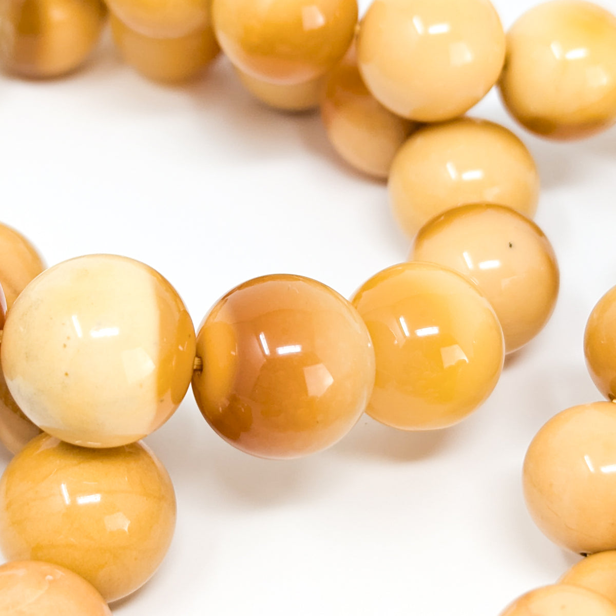 Honey agate round bead bracelet, photo 2 of 10