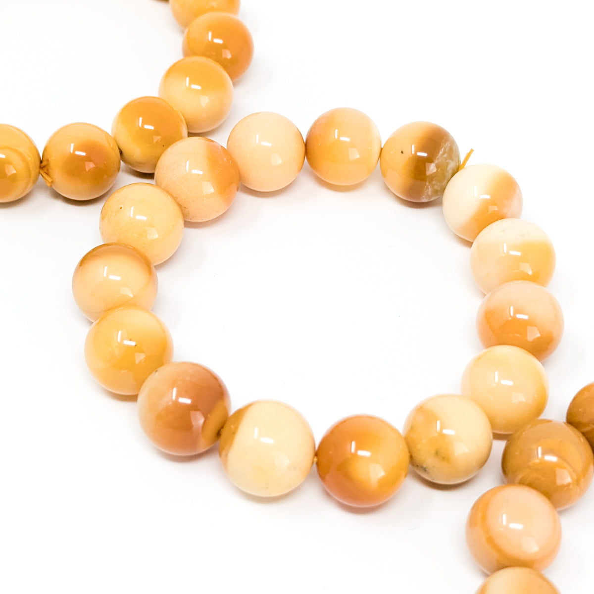 Honey agate round bead bracelet, photo 9 of 10