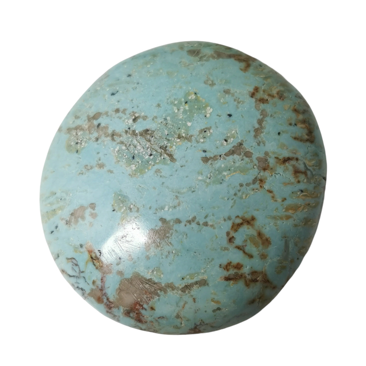 Turquoise palm stone from Madagascar – single palm stone, front view