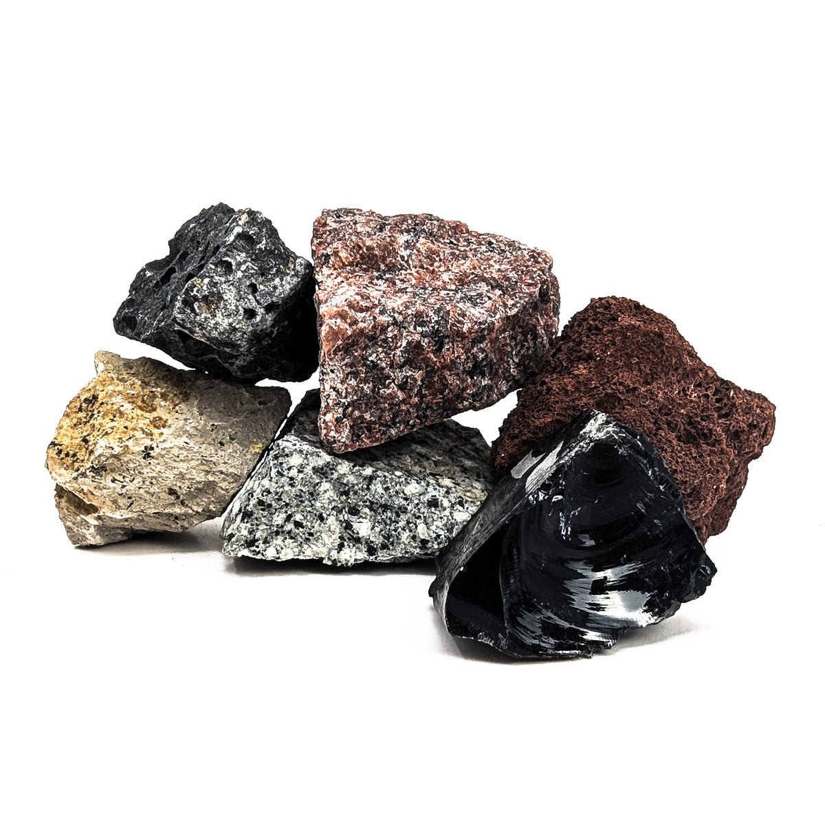 Igneous rock education set – samples, close view