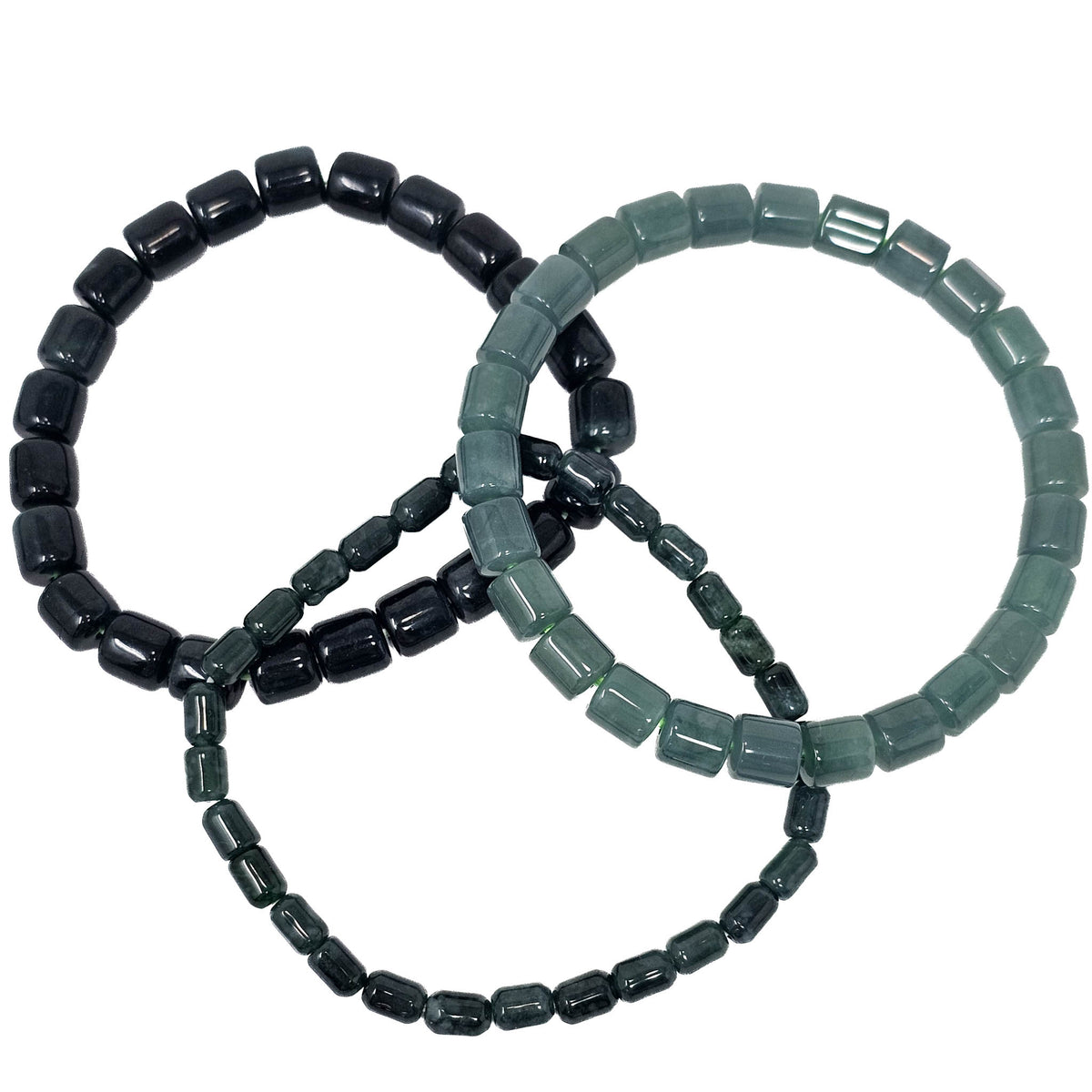 Jadeite barrel bead bracelet.