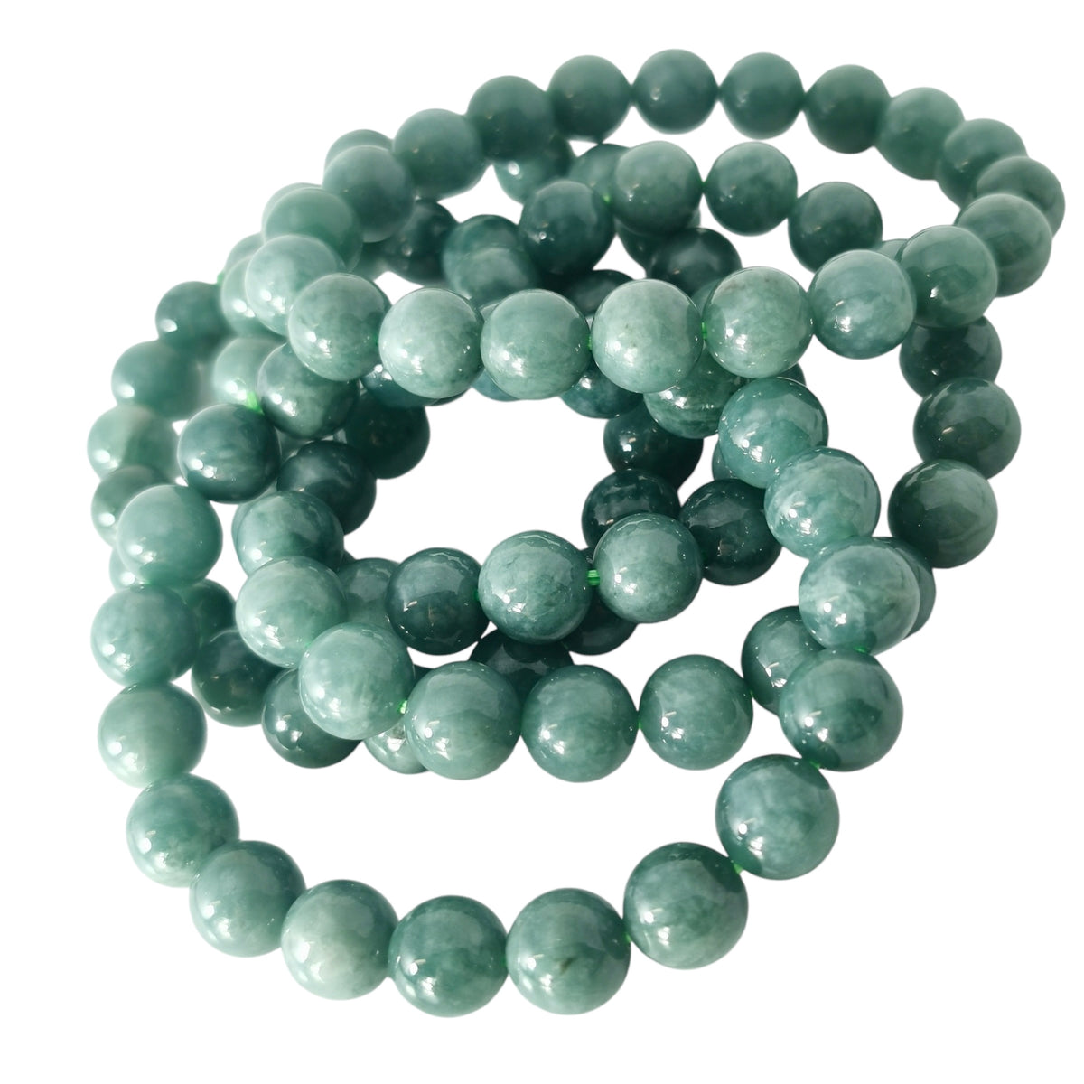 Jadeite bead bracelet from Guatemala – stack of bracelets