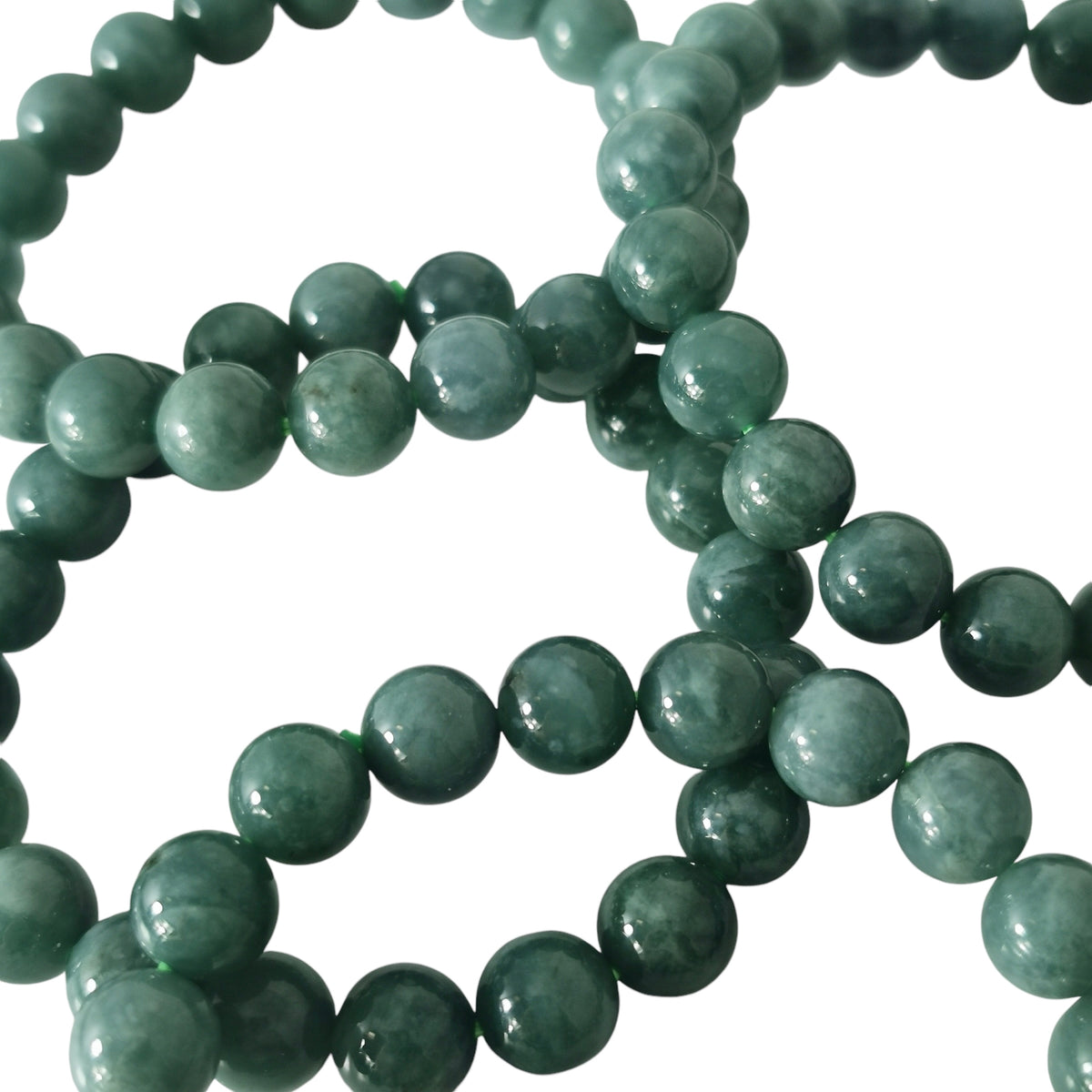 Jadeite bead bracelet from Guatemala – beads, close up
