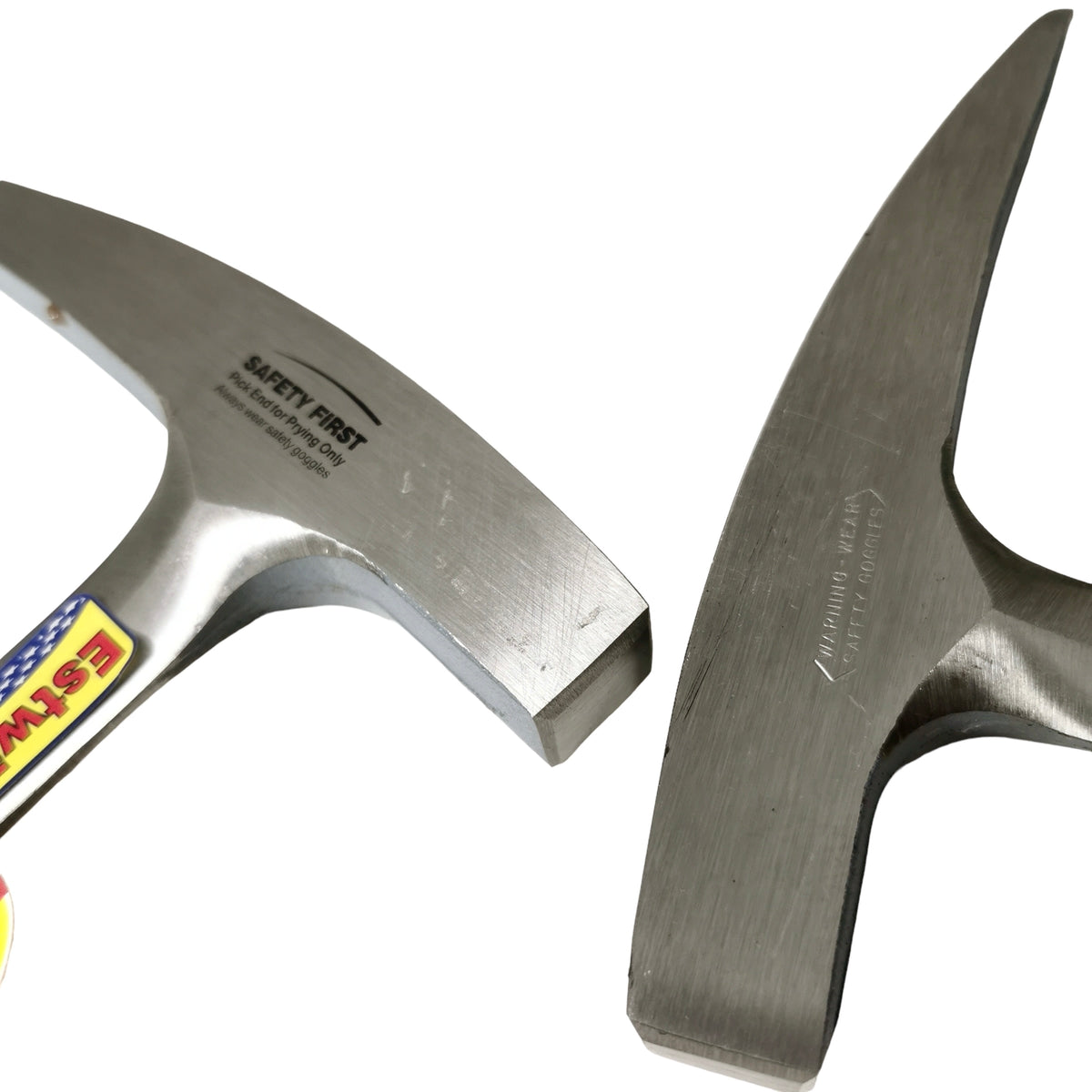 22oz leather handle estwing rockhounding hammer, made of drop forged solid American steel.