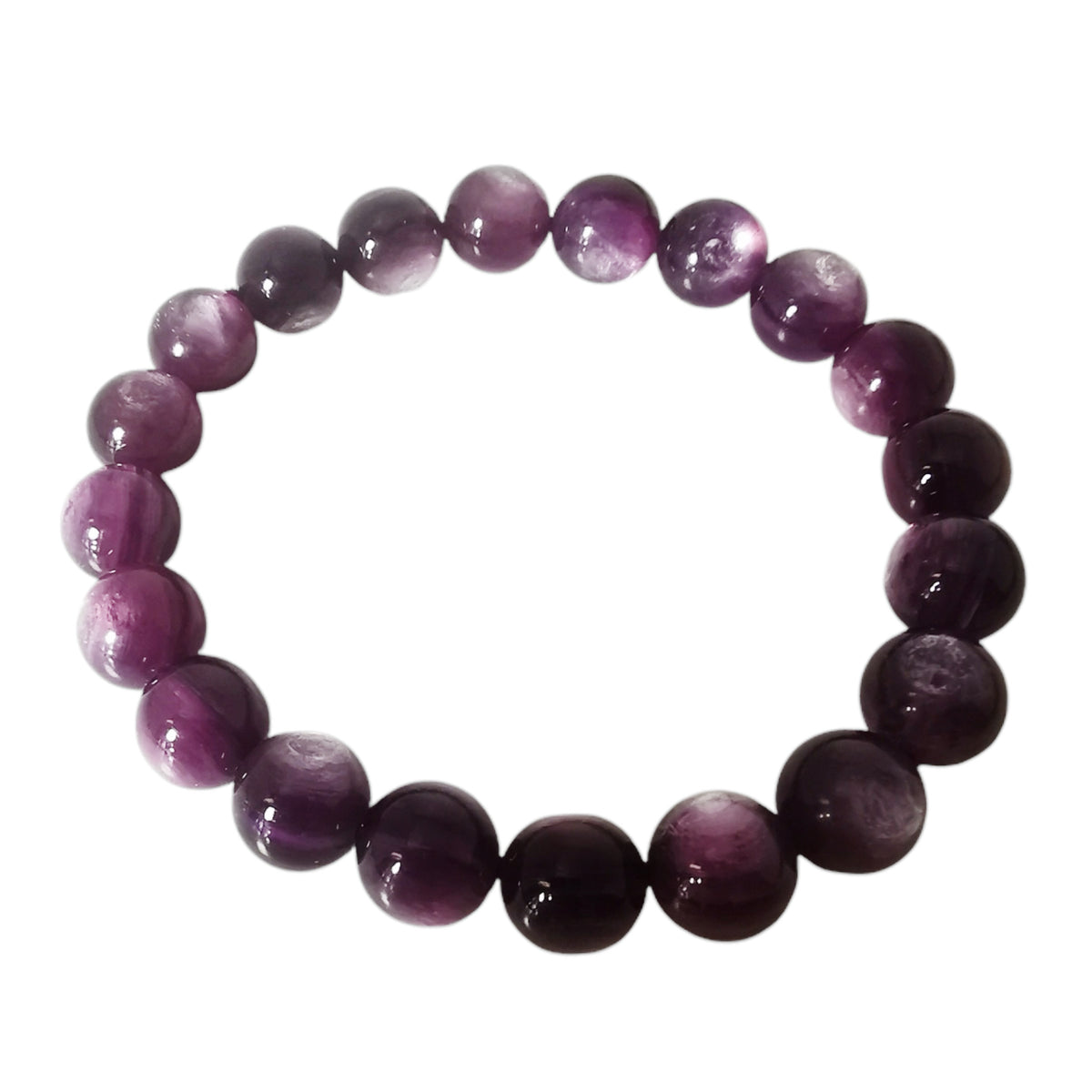 Lepidolite bead bracelet – bracelet, top view
