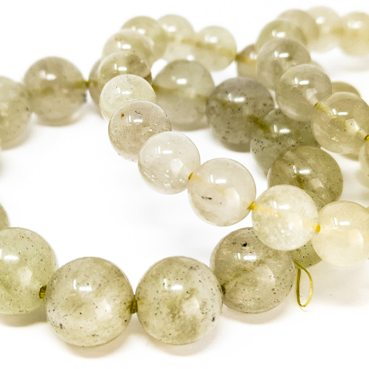 Libyan Desert Glass bead bracelet from Egypt – beads, close view