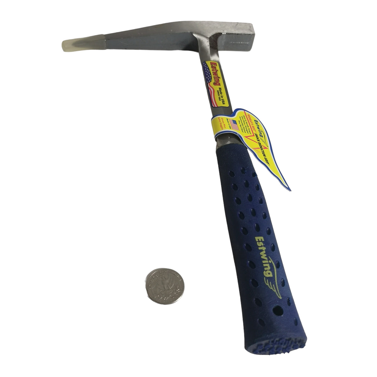 Lightweight Estwing Rockhounding Hammer, made of drop forged solid American steel.