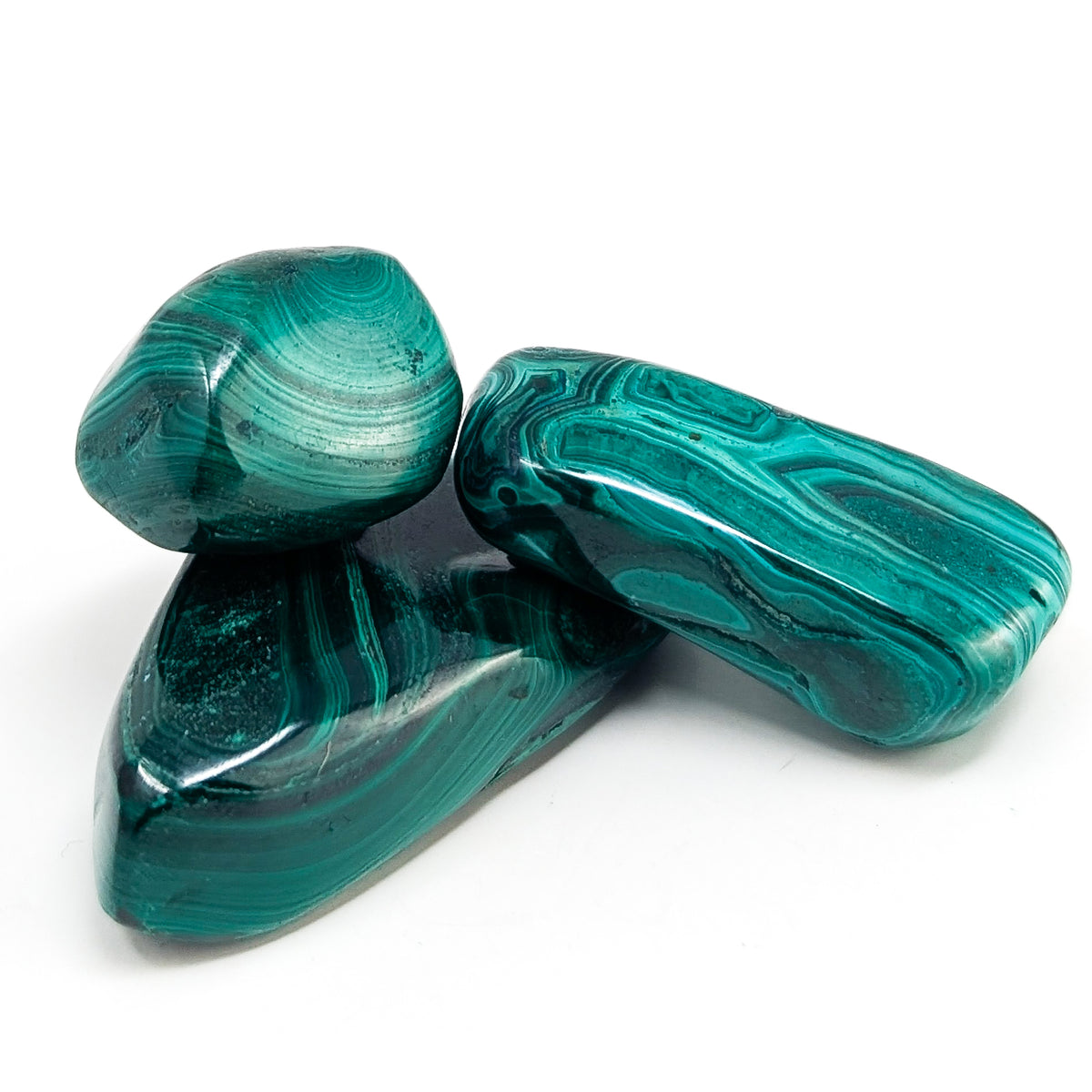 Malachite tumble, a copper carbonate.