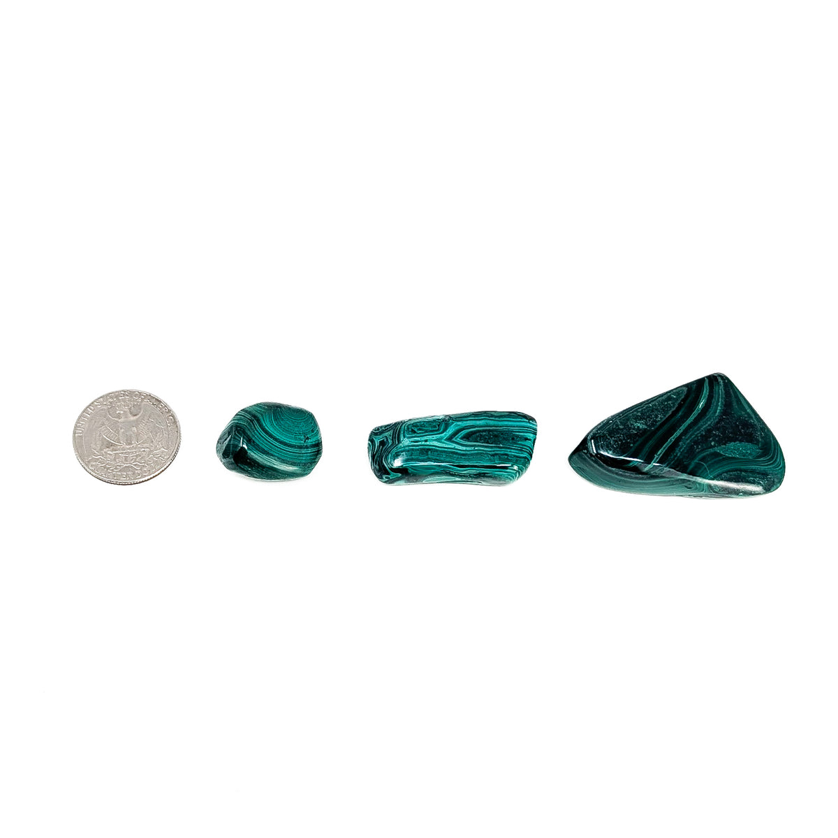 Malachite tumble, a copper carbonate.