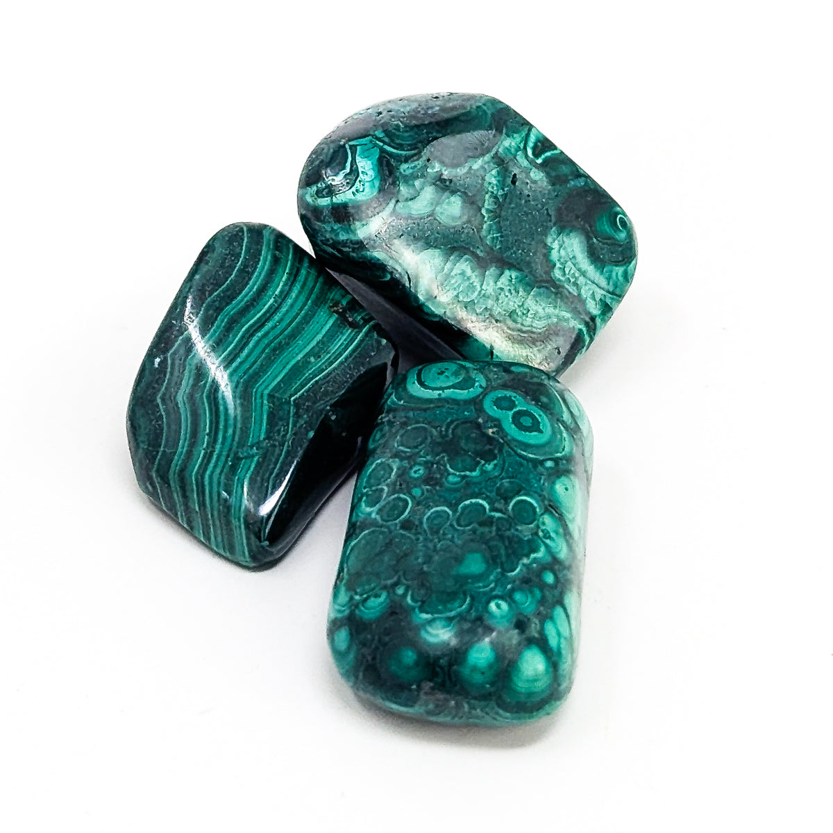 Malachite tumble, a copper carbonate.