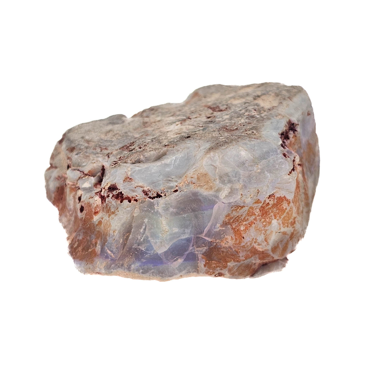 Opal mineral specimen, hydrated silica, from Coober Pedy, South Australia, Australia.