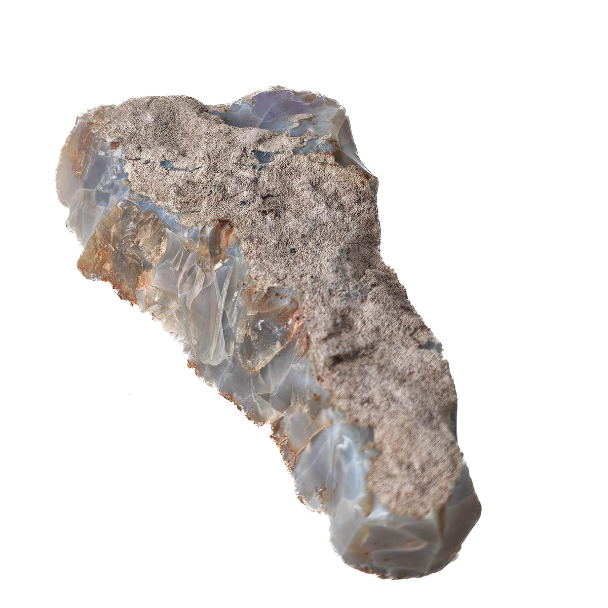 Opal mineral specimen, hydrated silica, from Coober Pedy, South Australia, Australia.