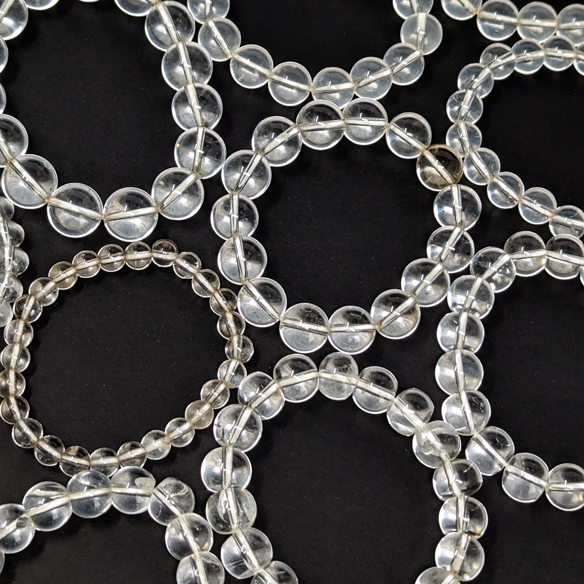Optical clear quartz bead bracelet, photo 1 of 15
