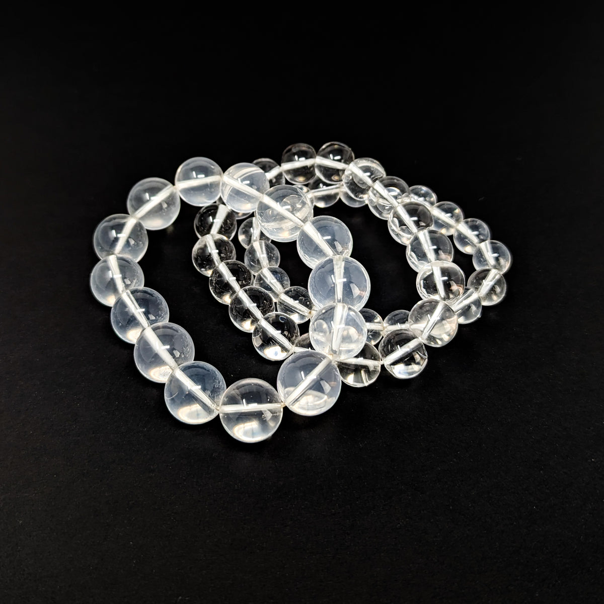 Optical clear quartz bead bracelet, photo 4 of 15