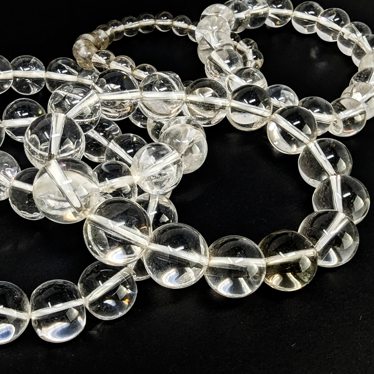 Optical clear quartz bead bracelet, photo 10 of 15
