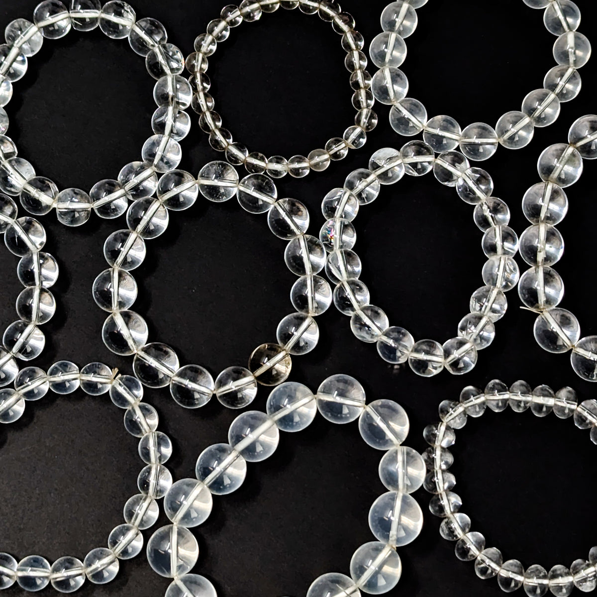 Optical clear quartz bead bracelet, photo 2 of 15