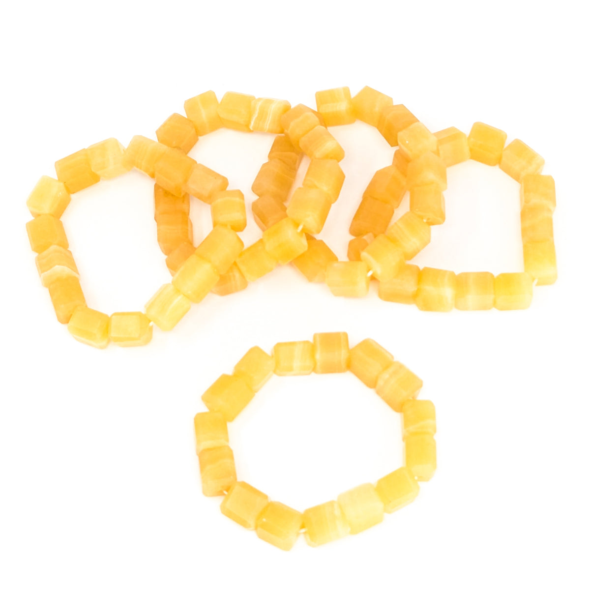 Orange Calcite bead bracelet.
