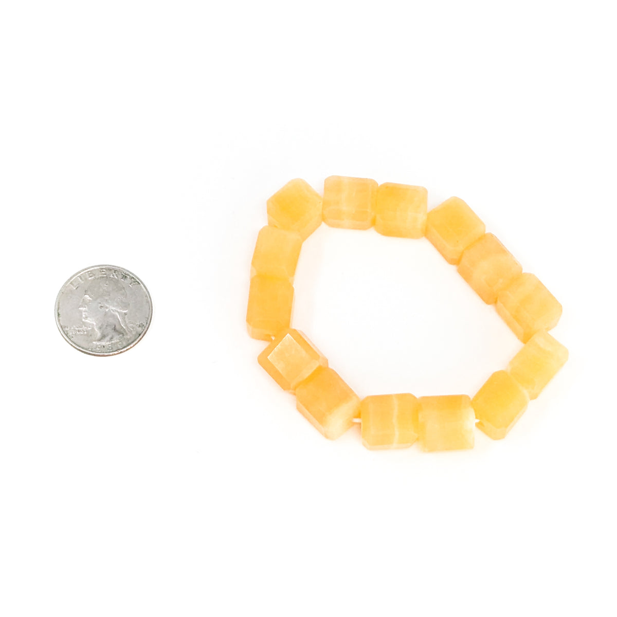Orange Calcite bead bracelet.