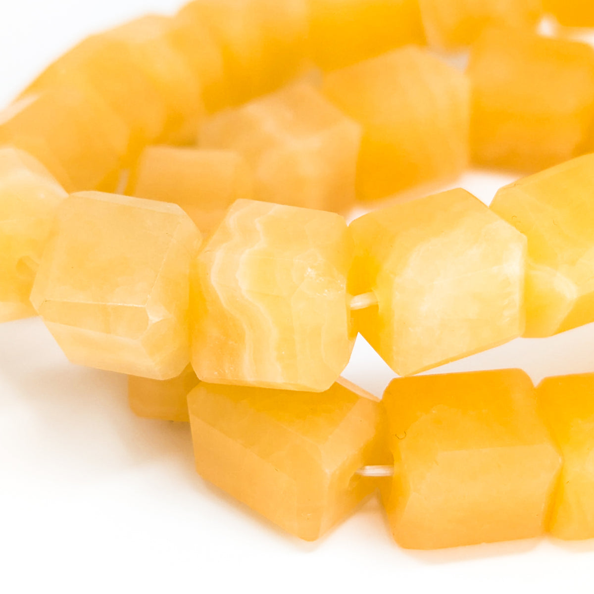 Orange Calcite bead bracelet.