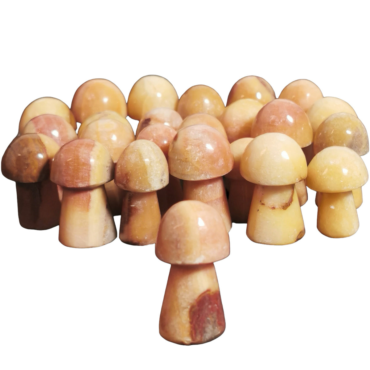 Peach Calcite Mushroom carving.