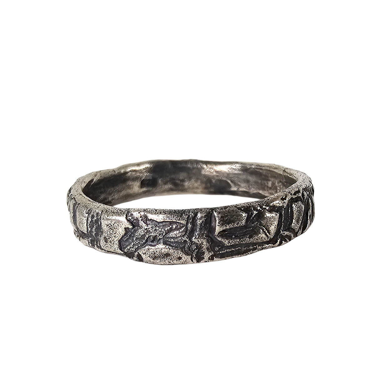 Perun organic ring in sterling silver.
