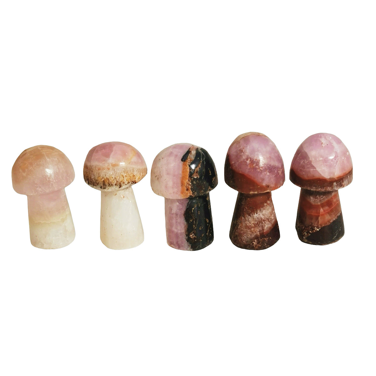Pink Calcite Mushroom carving.