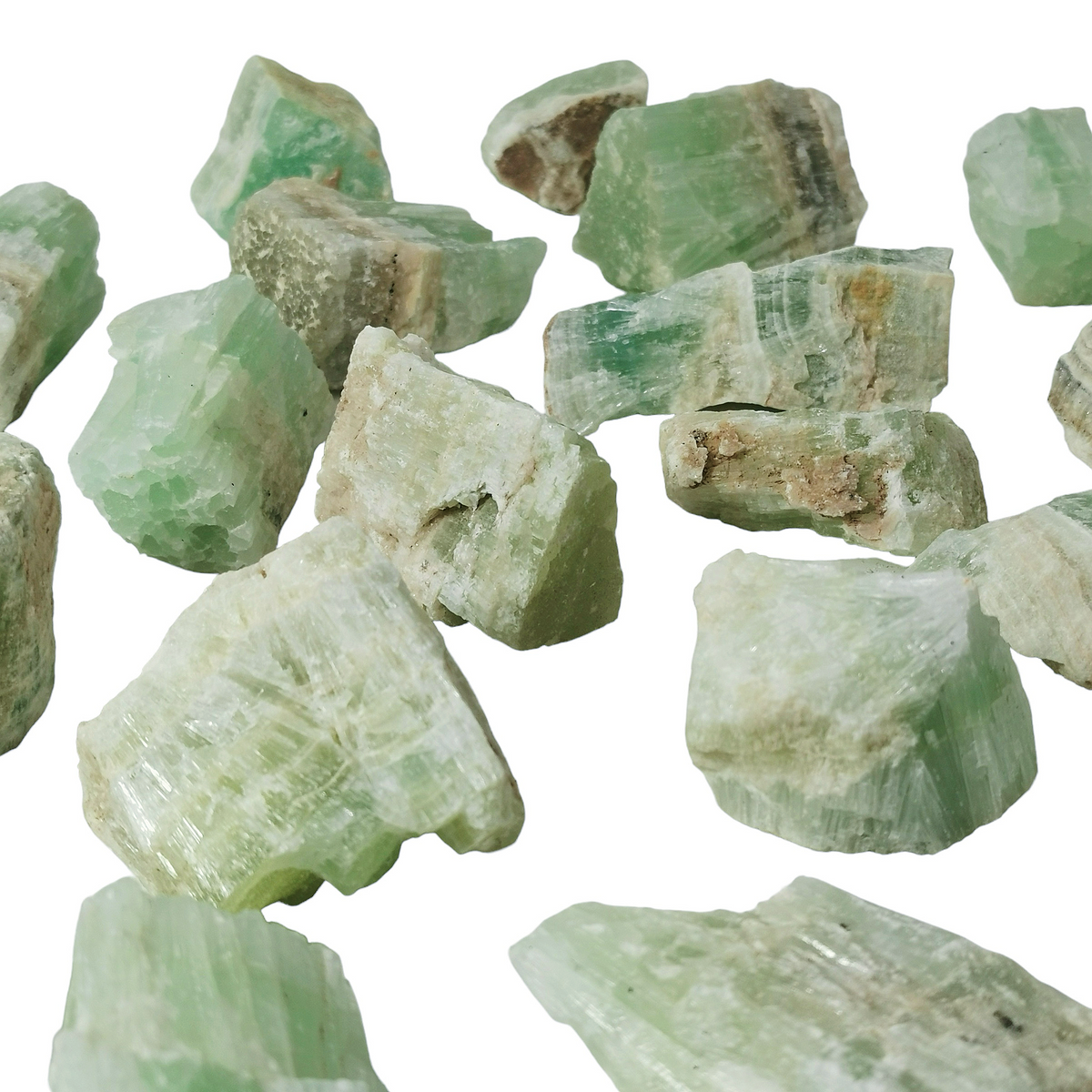 Pistachio Calcite specimen, calcium carbonate.