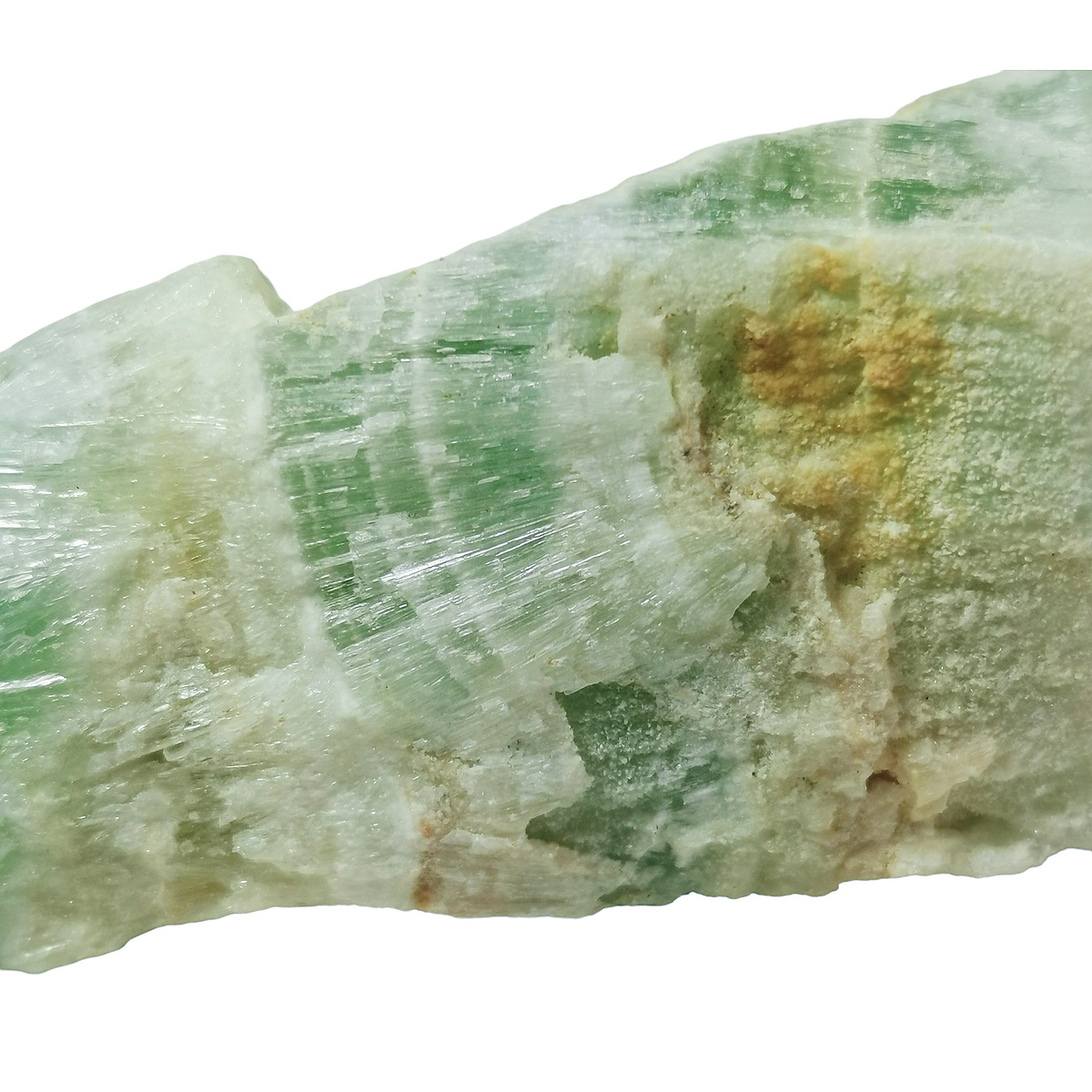 Pistachio Calcite specimen, calcium carbonate.