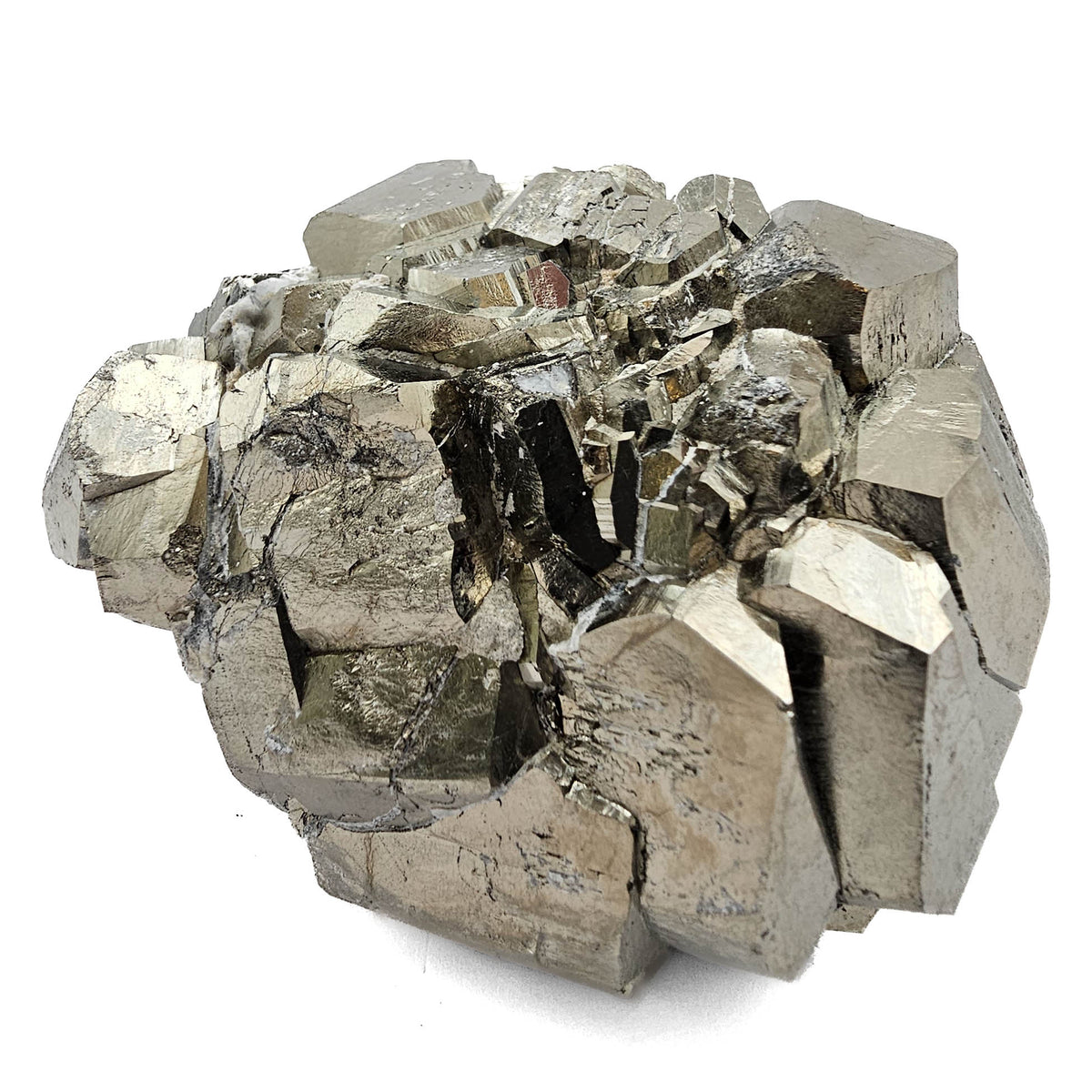 Pyrite Cluster specimen, an iron sulfide, from Ambasaguas, Muro de Aguas, La Rioja, Spain.