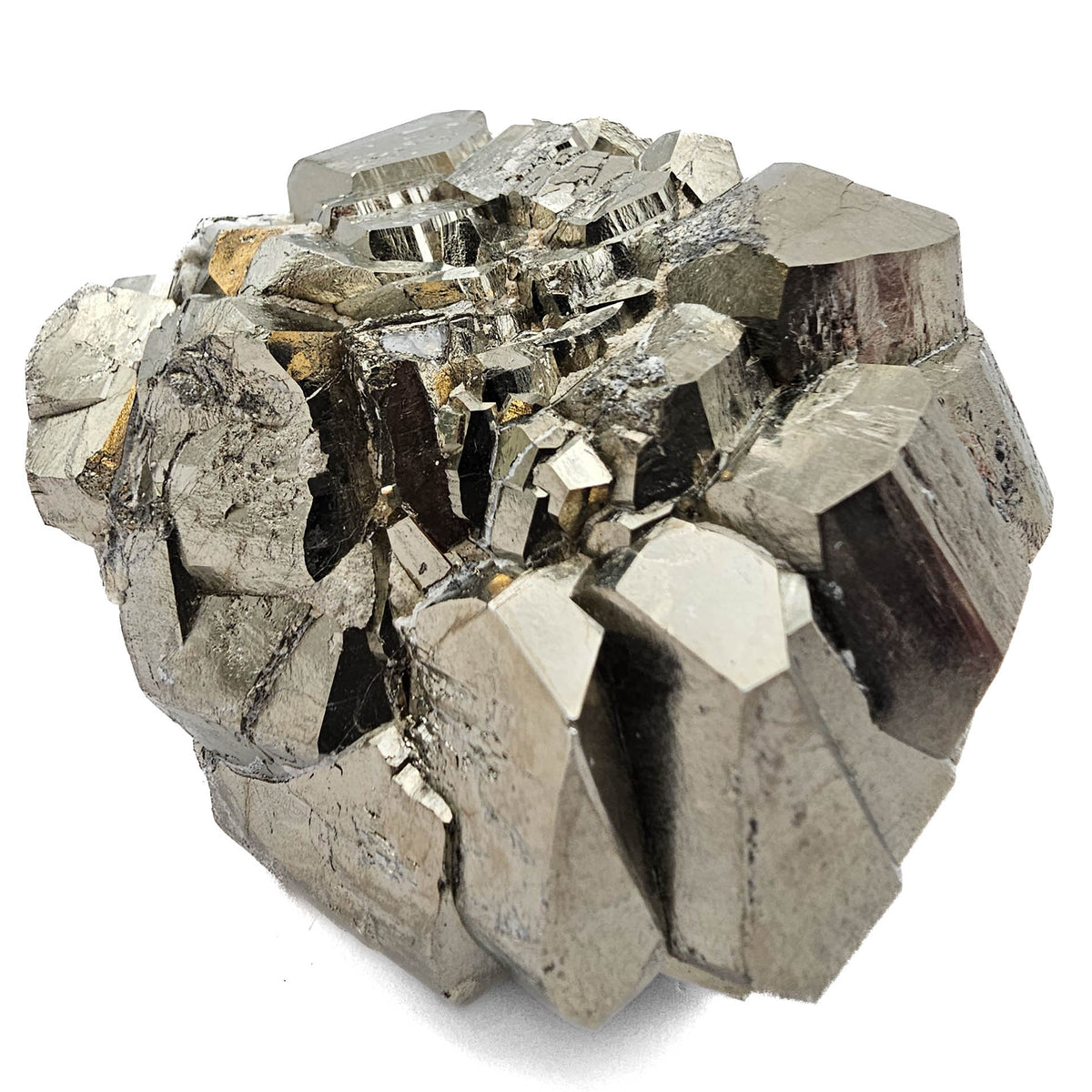 Pyrite Cluster specimen, an iron sulfide, from Ambasaguas, Muro de Aguas, La Rioja, Spain.