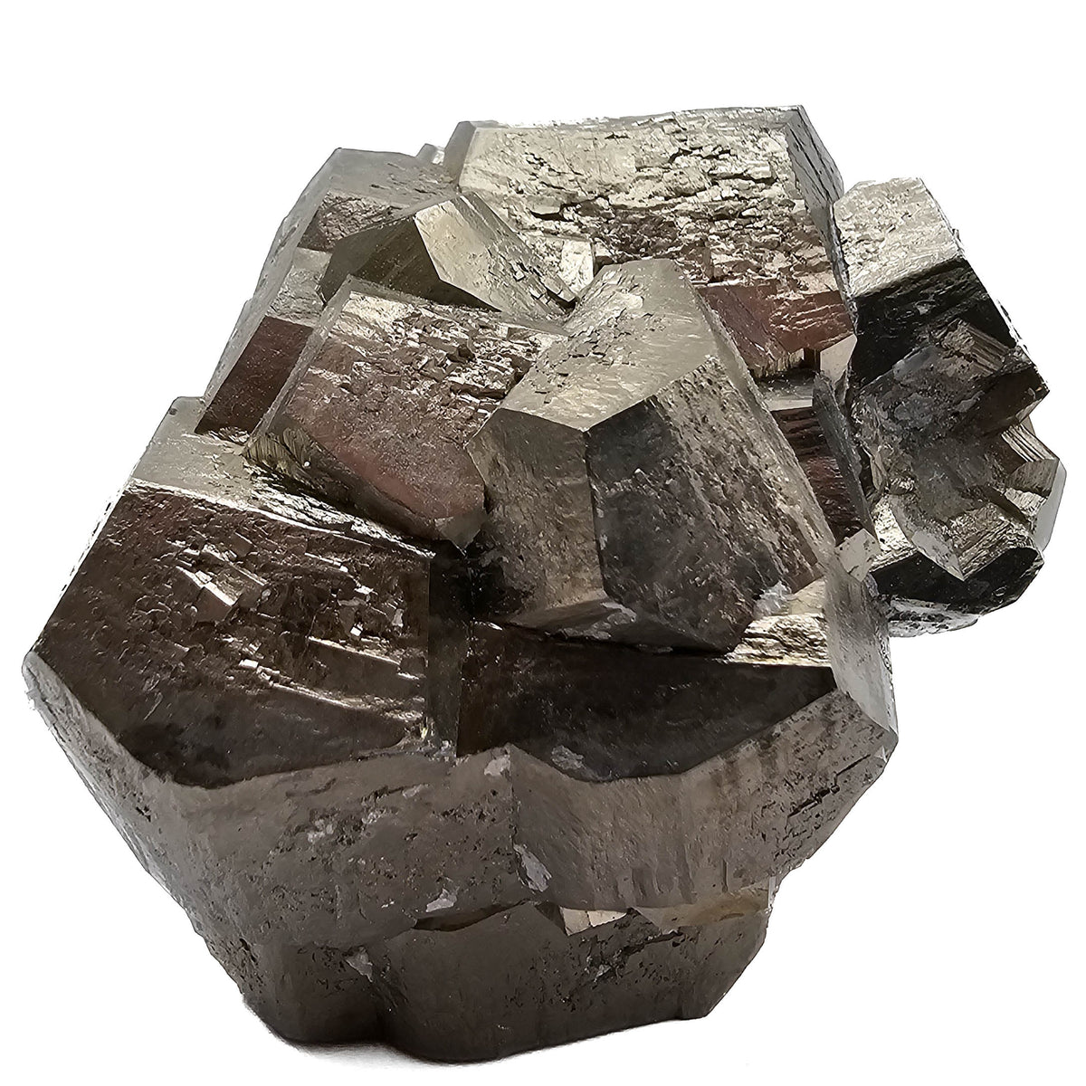 Pyrite Cluster specimen, an iron sulfide, from Ambasaguas, Muro de Aguas, La Rioja, Spain.