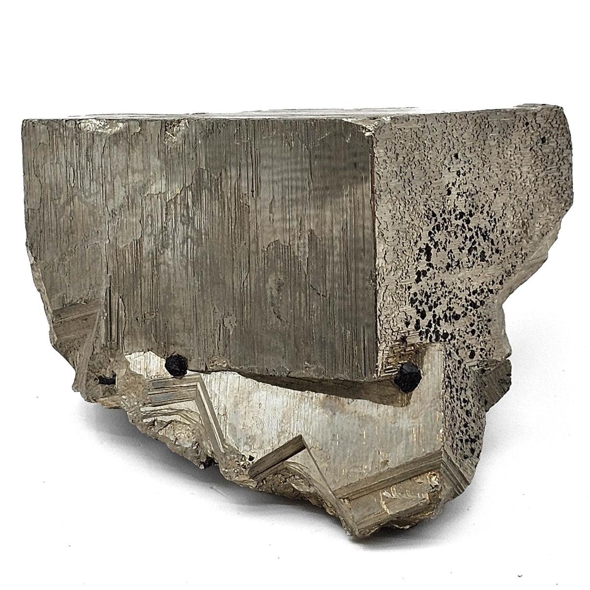 Pyrite specimen, an iron sulfide, from Galena Silver Copper Manganese Project, Santa Lucia mining district, Peru.