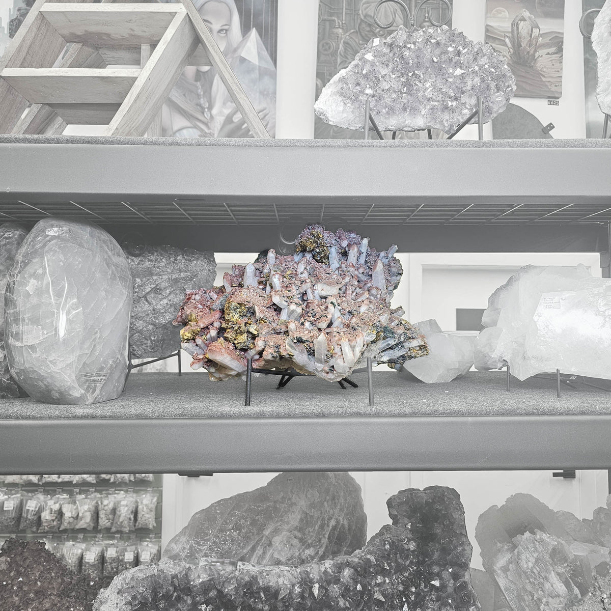 Quartz, Calcite, Pyrite & Chalcopyrite - Statement Specimen - Mexico